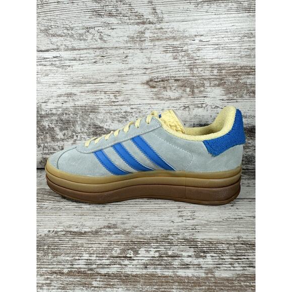 Women's Adidas Gazelle Bold Almost Blue/Gum Suede Sneakers Sz 7 EUC! Athletic - Picture 3 of 10